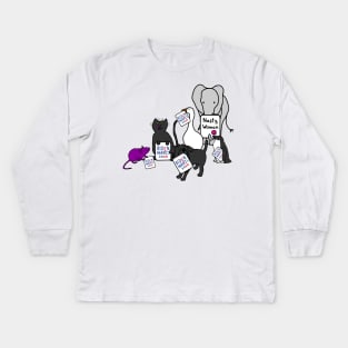 Animals with Biden Harris Signs Supporting Kamala Harris Kids Long Sleeve T-Shirt